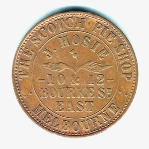 Australia Token. Hosie 1d 1862.. Melbourne Vic.. Emu reverse.. VF/aVF - Imagen 1 de 2