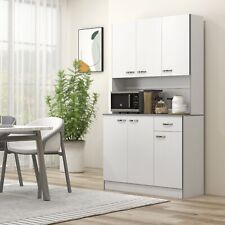 Free Standing Kitchen Cabinet Cupboard w/ Adjustable Shelving & Modern Design
