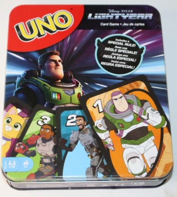 UNO Buzz Lightyear Card Game Disney Pixar Tin Mattel - Image 1 of 4