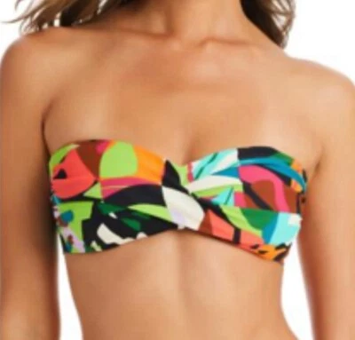Bar III Women's Tropical Dreams Twist-Front Removable-Strap Bandeau Bikini Top M - Image 1 of 4