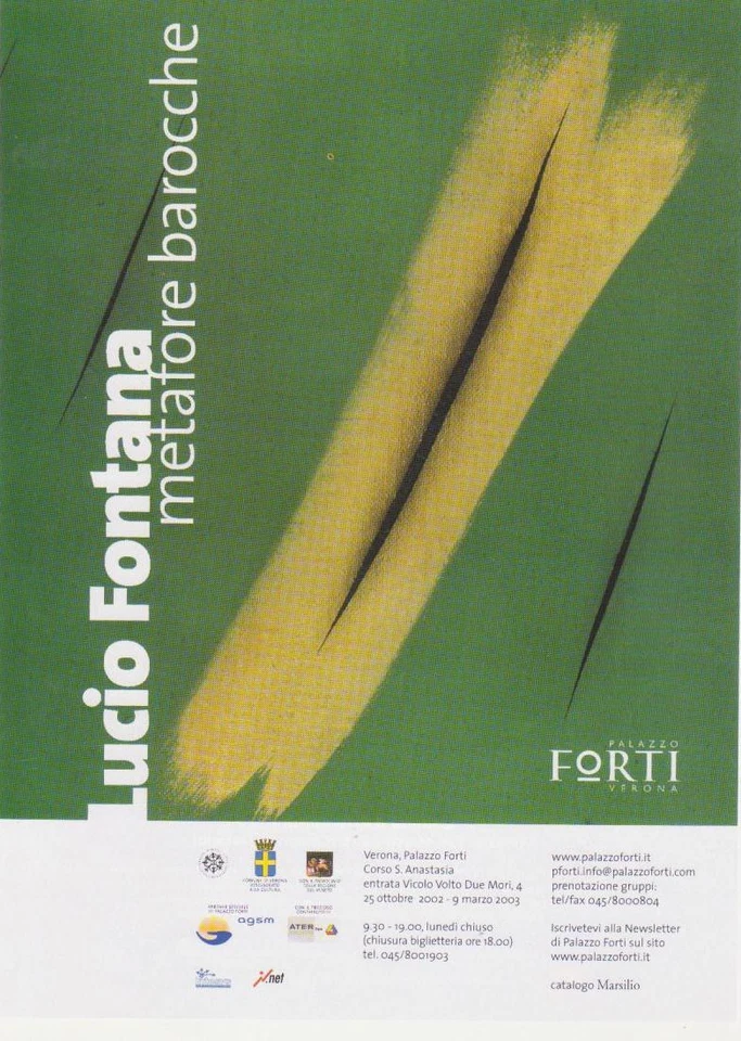 Publicidad publicitaria italiana LUCIO FONTANA, Palazzo Forti 2002, SIN REIMPRESIÓN Foto 1 de 1