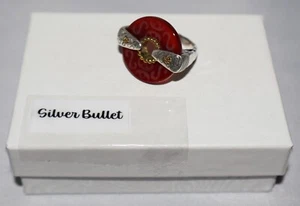Silpada Sterling Silver and Brass Etched Carnelian Ring R2451 Size 5 1/4 - Picture 1 of 7