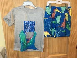 New Carter's Boys Dinosaur Pajama set Shorts Gray Green many sizes - Picture 1 of 1