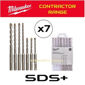 Juego de brocas de taladro contratista Milwaukee x7 SDS+ Plus martillos piedra de mampostería hormigón - Imagen 1 de 13
