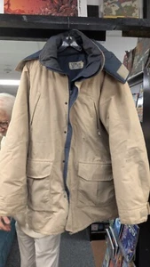 LL Bean GoreTex Thinsulate Winter Coat Jacket Vintage Tan Blue Mens LARGE - Picture 1 of 1