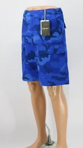 VALENTINO MENS BLUE CAMO 100% COTTON CARGO SHORTS RRP £775 - Picture 1 of 6