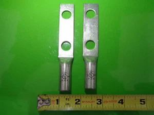 2-PK NSI L20N LONG BARREL COPPER COMPRESSION LUG, 1/2" BOLT SIZE, 2 HOLE, NEW - Picture 1 of 3