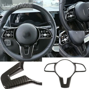 Carbon Fiber ABS Steering Wheel Cover For Benz A B C E Class GLC GLE GLS CLA 20+ - Picture 1 of 12