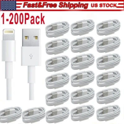 USB Data Fast Charger Cable Cord For Apple iPhone  6 7 8 X 11 12 13 14 MAX Lot - Image 1 of 4