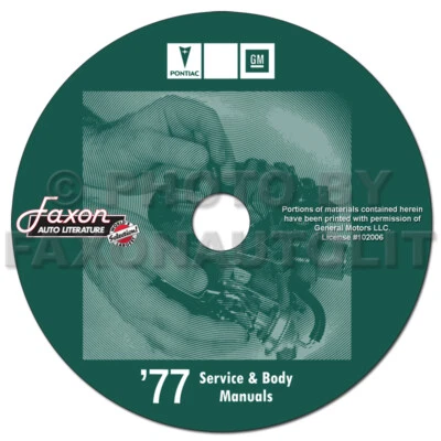 1977 Pontiac Negozio Manuale CD Grand Prix Lemans Bonneville CATALINA Safari - Immagine 1 di 3