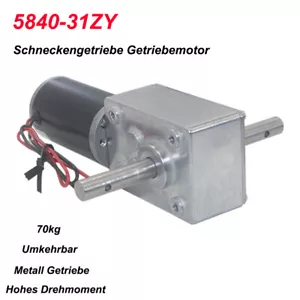 Silnik przekładni ślimakowej prądu stałego 12V 24V podwójny wał 12RPM-470RPM samoblokujący - Zdjęcie 1 z 9