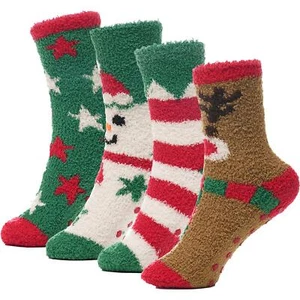 A2Z 4 Kids Girls Boys Socks 4 Pack Novelty Xmas Stylish Winter Warm Cozy Socks - Picture 1 of 5