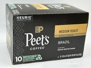 Peet's Coffee BRAZIL Medium Roast 10 K-Cup PODS - (1-Pack) - READ DESCRIPTION - Picture 1 of 6