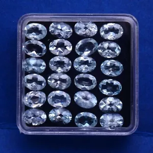 Lote de 24 piedras preciosas sueltas enormes sin tratar topacio natural ovalado corte facetado 7 mm*5 mm - Imagen 1 de 7