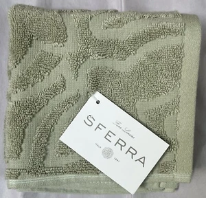 NUEVO CON ETIQUETAS TOALLA DE PAÑO SFERRA MORESCO 3 ALGODÓN PEINADO CELADON 12 X 12 - Imagen 1 de 2