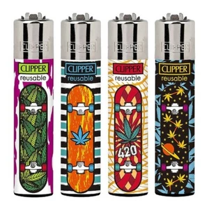 Clipper Feuerzeuge 4 Stück - Weed Boarding - Bild 1 von 1