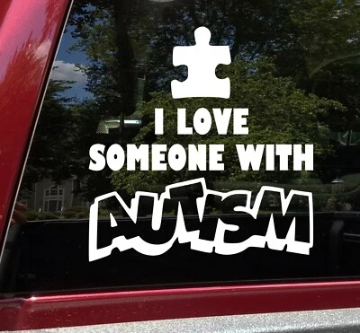 MINGLEWOOD TRADING I Love Someone With Autism Vinyl Decal | Autistic Spectrum | Die Cut Sticker