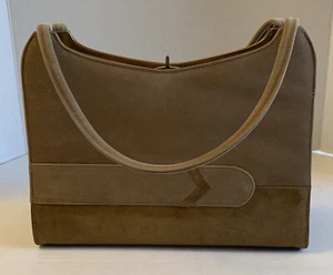 Sydney of California Vintage Brown Vinyl Suede? Purse Handbag 9.5x8x3 - Picture 1 of 16