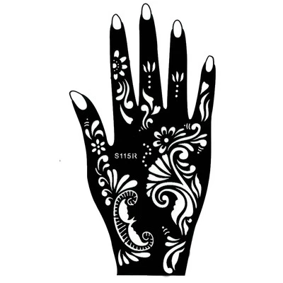 Plantilla de tatuaje de henna mano derecha Kina pintura a mano Dövme Mehndi
