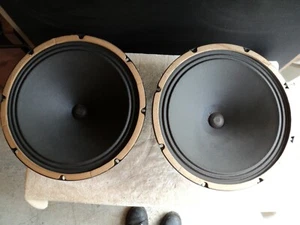 JENSEN P15RJ  15" PAIR  4 OHM BASS HIFI SPEAKERS DOUBLE ROLL SMOOTH CONE  BEAUT. - Picture 1 of 11