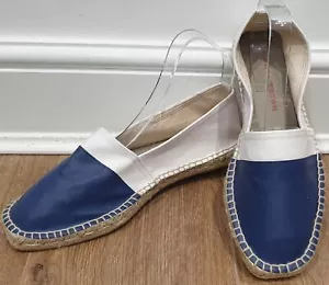 ORLEBAR BROWN Herren Navy Weiß Colour Block Stoff Espadrilles Schuhe 41 UK7 NEU! - Bild 1 von 9