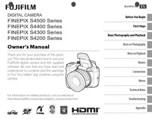 FujiFilm FinePix S4200 S4300 S4400 S4500 Digital Camera Owner's Manual Guide - Picture 1 of 1