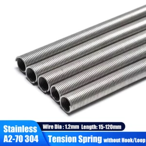 Drahtstärke 1.2mm Zugfeder Spannfeder Spreizfeder ohne Haken/Öse A2 Edelstahl - Picture 1 of 8