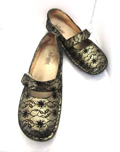 ZAPATOS DEPORTIVOS ALEGRÍA NEGROS/DORADOS METÁLICOS TEXTILES MARY JANES TALLA 41/10 - Imagen 1 de 16
