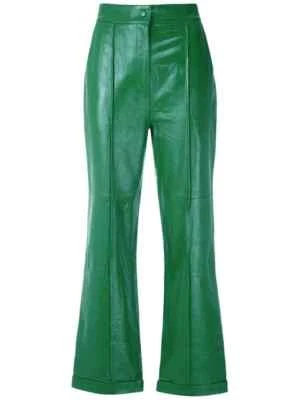 Designer Green Formal Winter Leather Fancy Hot Stylish Lambskin Women Pant - Image 1 of 4