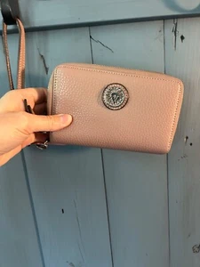 Anne Klein Leather Wristlet Dusty Pink With Gold tone Accents. 6 X 4 - Picture 1 of 8