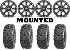 Kit 4 Quadboss QBT672 Tires 27x9-14 on ITP Inertia Beadlock Black Wheels TER - Picture 1 of 5