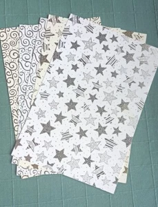 5X Prägekarton,Heyda:Sterne,Ornamente *Milano**NEU*ca.DIN A 4,gold,silber - Bild 1 von 4