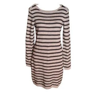 LAUNDRY By Design Size Large Merino Wool & Acrylic Striped Long Sleeve Dress - Picture 1 of 7
