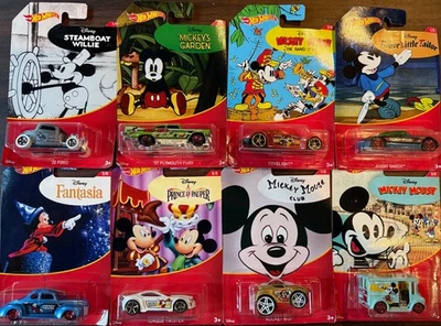 HOT WHEELS DISNEY MICKEY MOUSE MOVIES SET OF 8 - Image 1 of 2