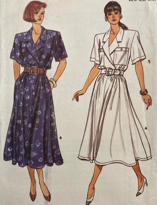 Butterick 5656 Mock Wrap Flared Dress Sewing Pattern Sz 20-24 Uncut FF - Image 1 of 4