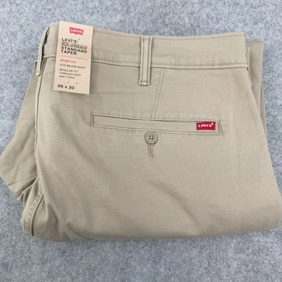 Levis Jeans Men XX Chino Pants Standard Taper Fit Stretch Tan 38x30 actual 40x29 - Image 1 of 4