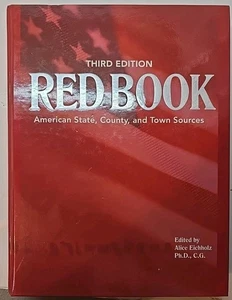 Red Book by Alice Eichholz 2004 3rd Edition American State County Town Sources - Foto 1 di 8