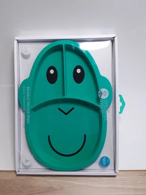 Matchstick Monkey Essenszeit Esslernteller Unterteilung Affe - Menüteller grün - Bild 1 von 4