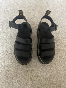 Dr Martens Blaire Quad Sandals Women's UK Size 6 Black Platform Strappy Docs π€ - Picture 1 of 4
