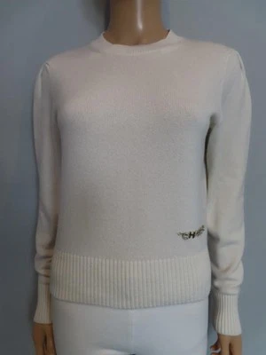 Suéter CHANEL Crudo Cuello Redondo con Logotipo de Cadera CHANEL Talla F 34/US 2 Foto 1 de 4