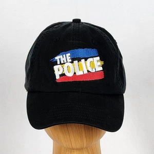 Vtg The Police Rock Band Black Adjustable Strap Cotton Hat - Picture 1 of 11