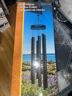 Stylecraft Harmonically Tuned Wind Chime -  Black - 8.9"X61.4" New In Box - Image 1 of 4