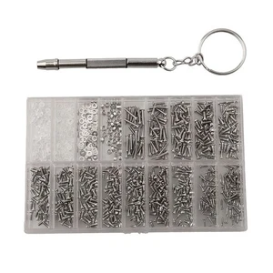Eyeglasses and Electronics Repair Kit 1000pcs Screws with Screwdriver and Case - Picture 1 of 10