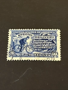 Sello de entrega especial usado E-8 de EE. UU. CV$10 - Lote A-81390 - Imagen 1 de 2