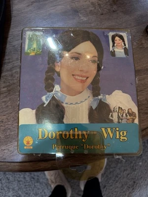Peluca Dorothy Mago de Oz pelo castaño coletas rubíes nueva en paquete Foto 1 de 4