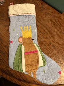 Calza natalizia trapuntata per bambini fienile in ceramica topolino re schiaccianoci - Foto 1 di 5