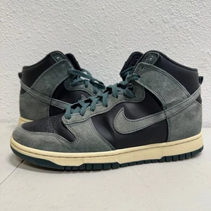 Nike Dunks Mens 10.5 Hightop Dark Green Stained Pre-Owned Used No BOX Y2K Highs - Picture 1 of 9