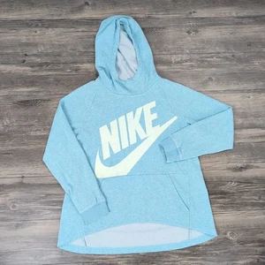 Nike Blue Pullover Fleece Hoodie Sweatshirt Womens Large Long Sleeve AJ6775-434 - Picture 1 of 16