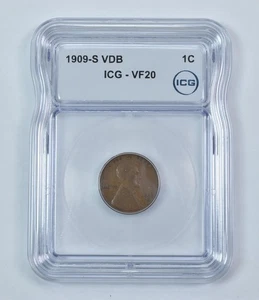 1909-S VDB Lincoln Wheat Cent VF20 ICG *9244 - Picture 1 of 3