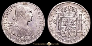  Carlos IV 8 Reales (26,99g) 1802 México Ensayador F·T AC-975 EBC- - Picture 1 of 3